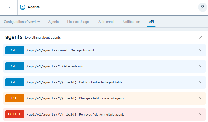 Agent Management API Swagger UI