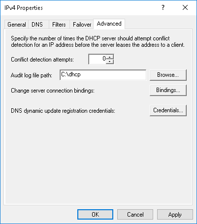 IPv4 Properties, Advanced