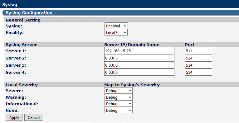 Syslog Configuration