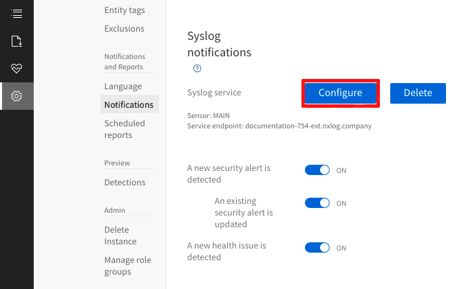 The Notifications window