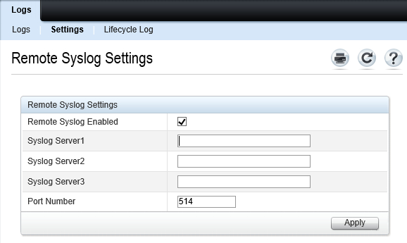 Remote Syslog Settings