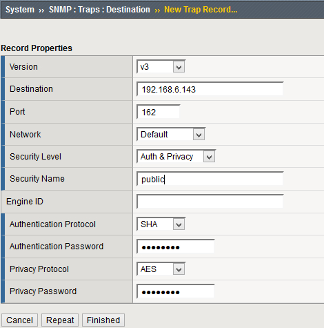 BIG-IP SNMPv3 configuration