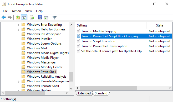 Finding the Script Block Logging policy