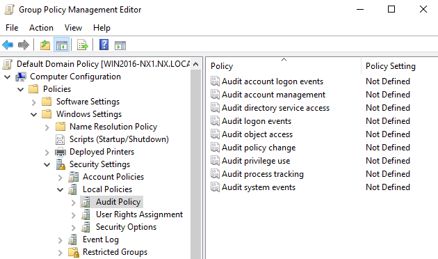 Basic Audit Policies