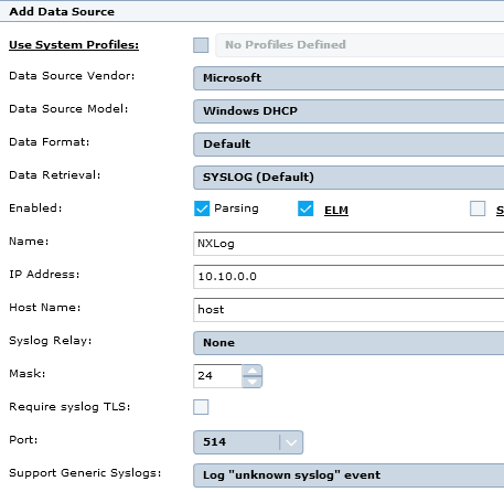 mcafee esm add data source