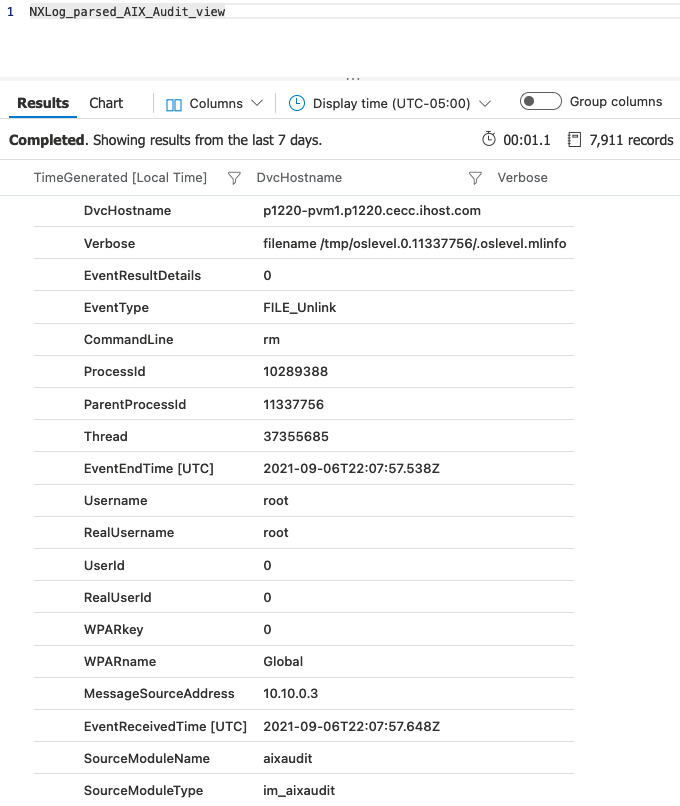 Using the NXLog_Parsed_AIX_Audit_view() function as a "view"