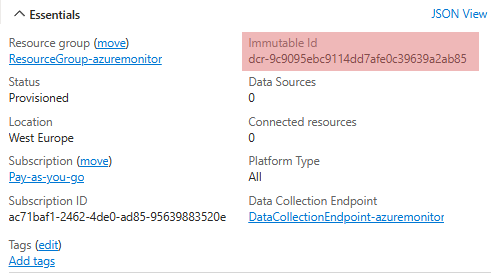 Microsoft Azure Data collection rule