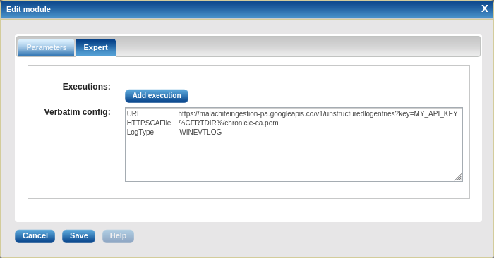 Custom module configuration