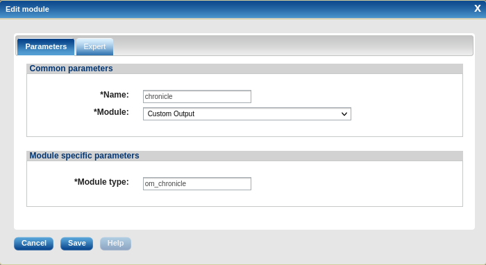 Custom module parameters