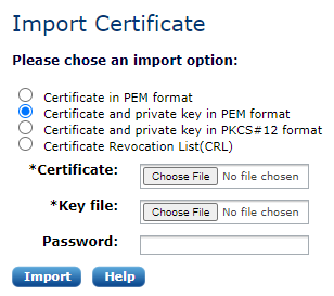 Importing a certificate