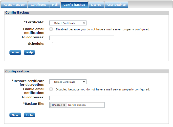 Configuration backup