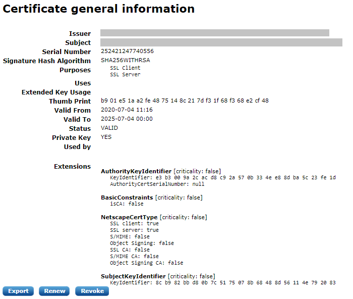 Viewing certificate details