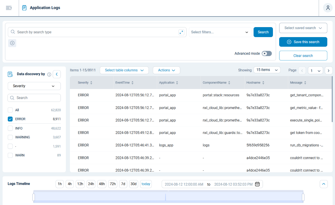 NXLog Platform application logs