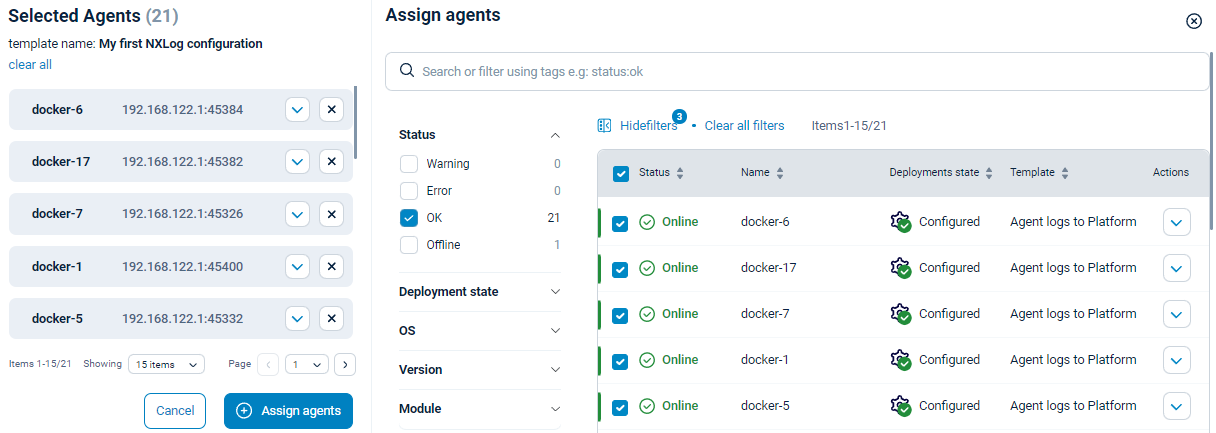 Apply a configuration to multiple NXLog Agent instances