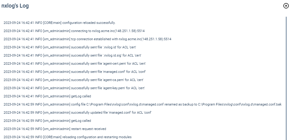 NXLog Agent logs