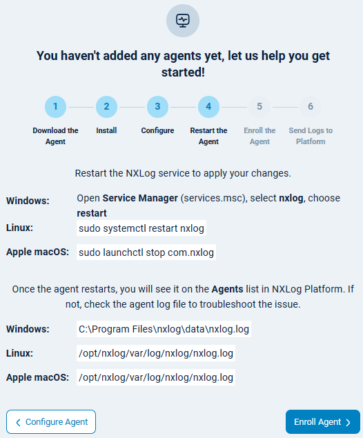 NXLog Agent restart