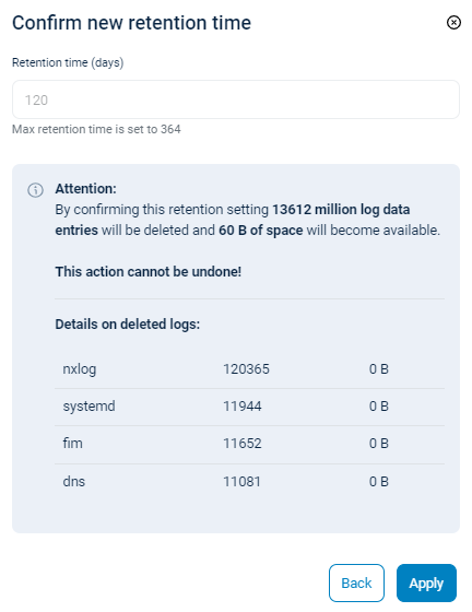 NXLog Platform update global retention