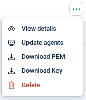 Certificate dropdown menu
