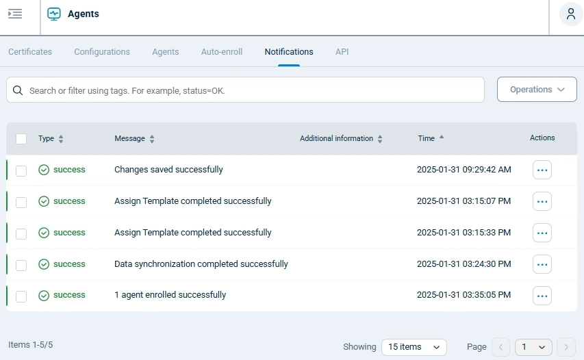 NXLog Platform notifications