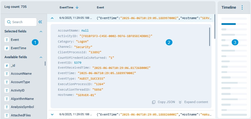 NXLog Platform log discovery result