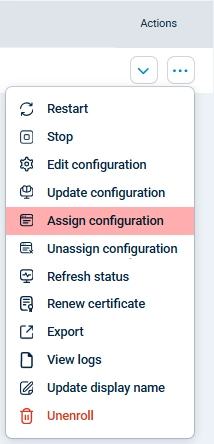 Assign a configuration