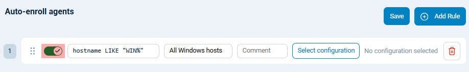 Auto-enroll rule activate and deactivate switch