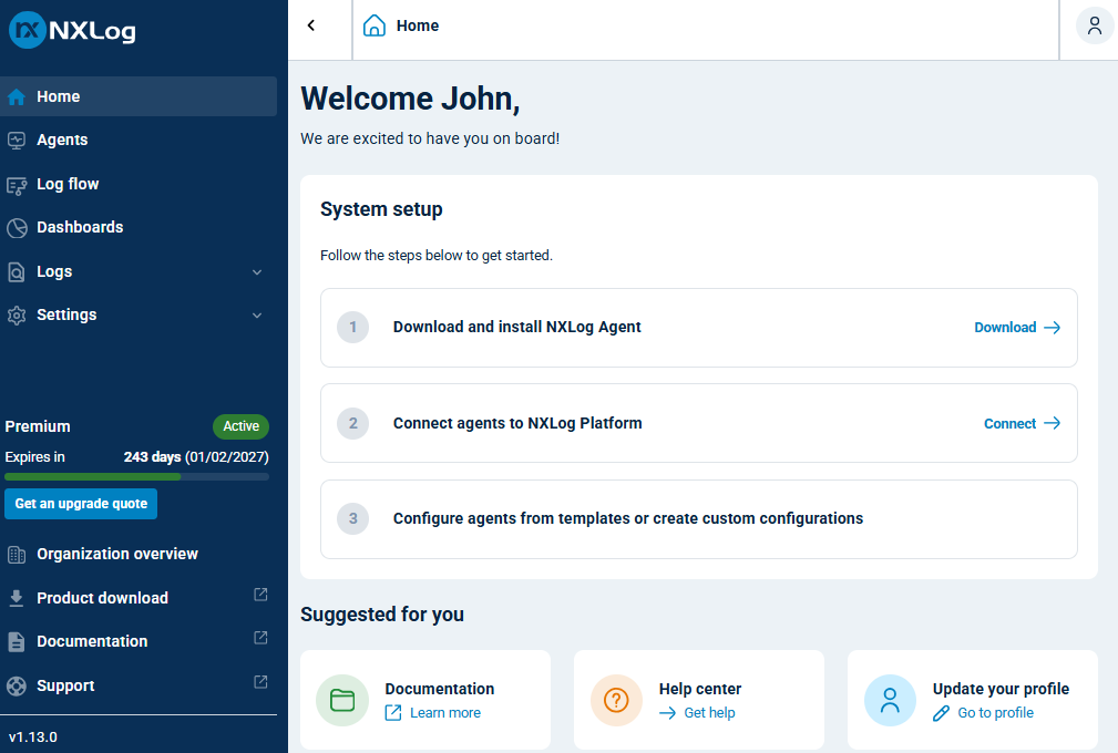 NXLog Platform home page