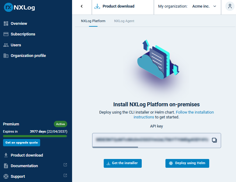 NXLog Platform product download page