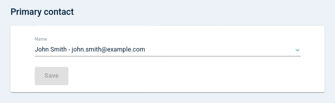 NXLog Platform select primary contact