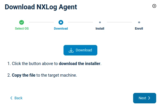 Downloading NXLog Agent