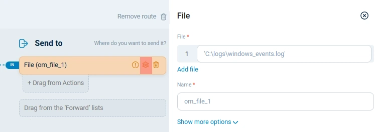 Configure the output path