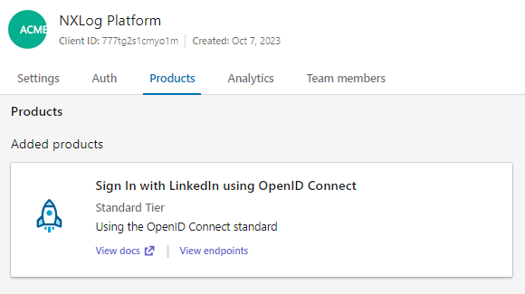 LinkedIn OpenID Connect