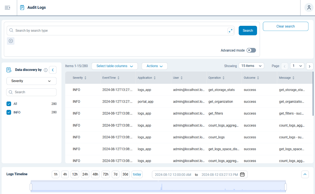 NXLog Platform audit logs