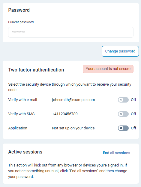 NXLog Platform user account security