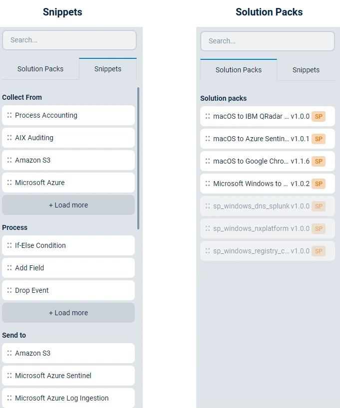 NXLog Platform configuration snippets and solution packs