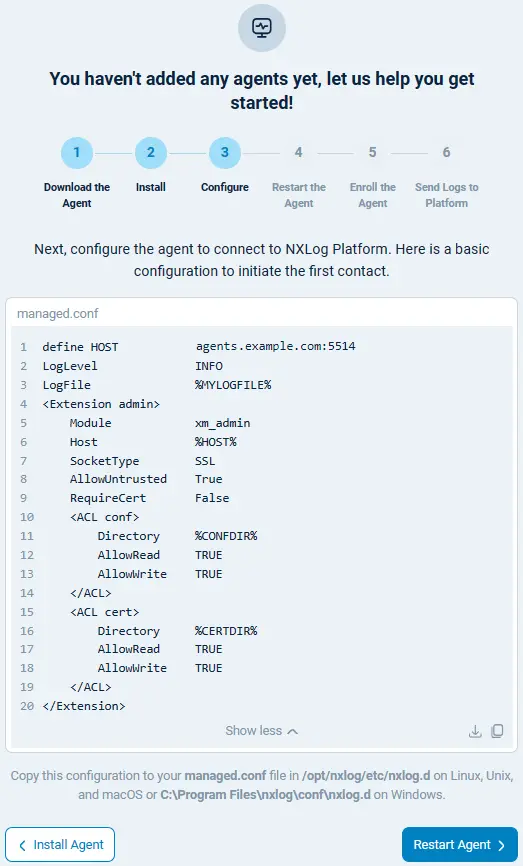 NXLog Agent configuration