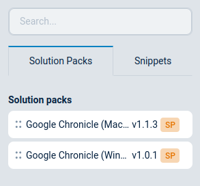 Solution pack list