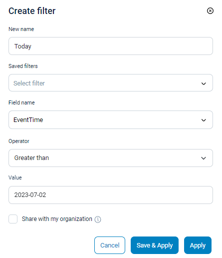 New datetime filter