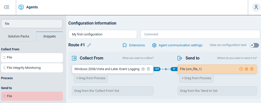 Configure the output