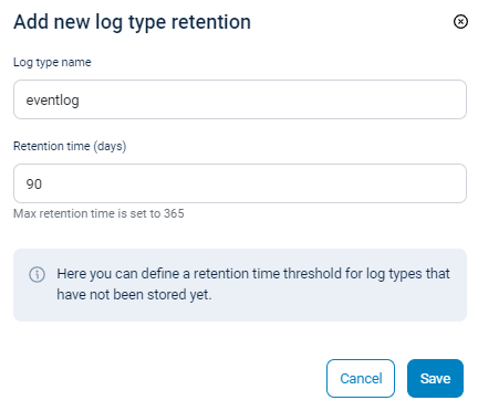 NXLog Platform custom data retention