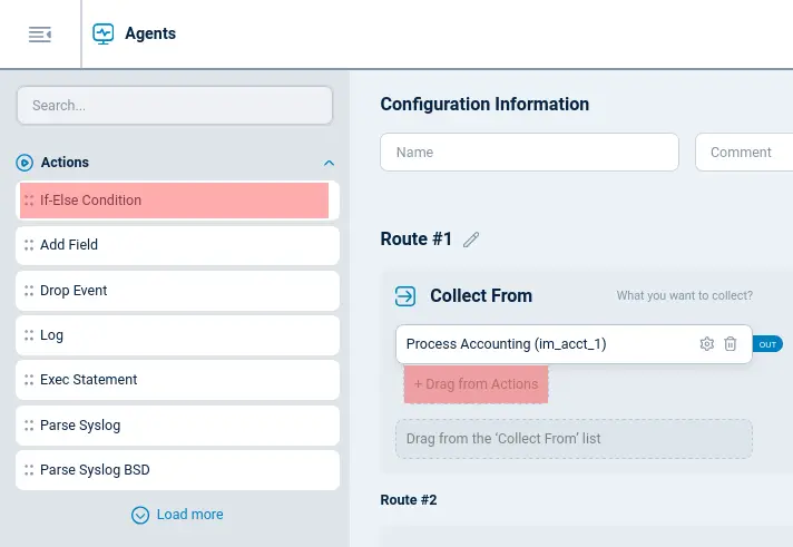 NXLog Agent configuration template action