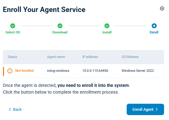 Enrolling NXLog Agent