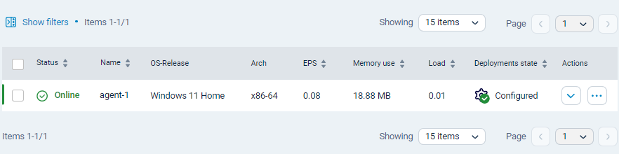 Saved configuration template