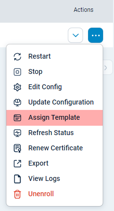 Assign a configuration template