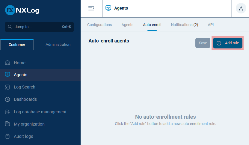 Add Rule button
