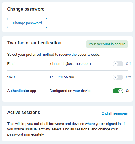 NXLog Platform user account security