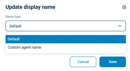 Update display name - select name type