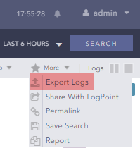 LogPoint export logs to file