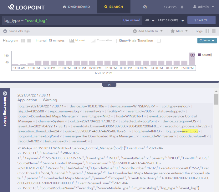 LogPoint search