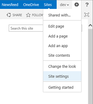 SharePoint site settings